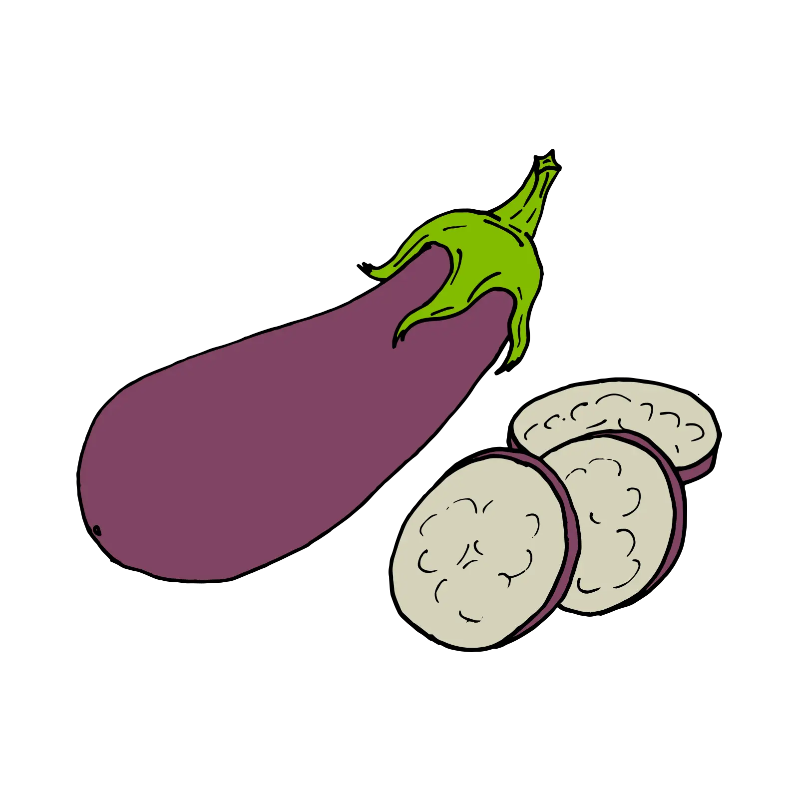 Purple Eggplant with Slices