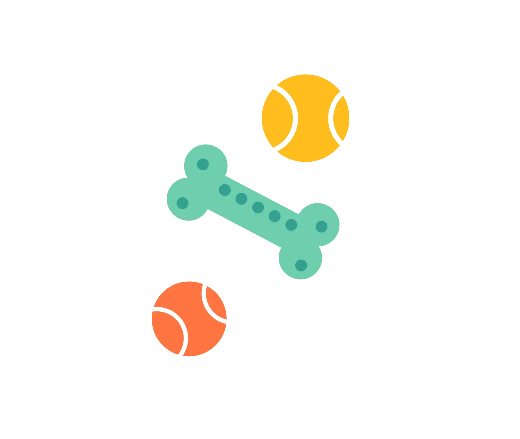 Dog Toys with Bone and Balls