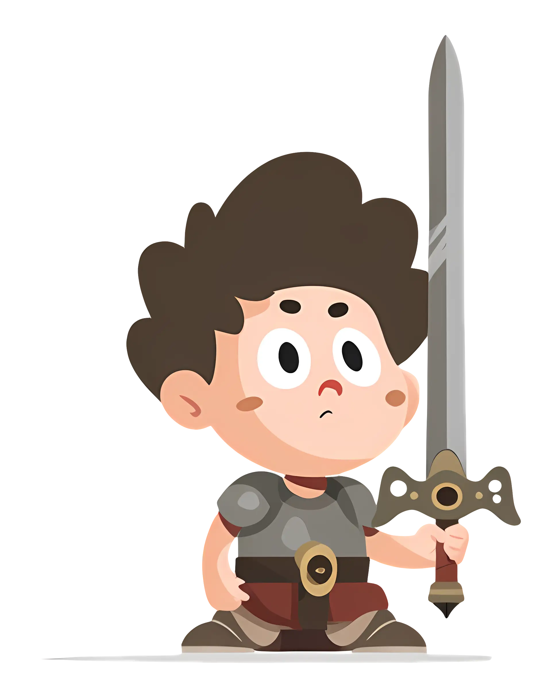 Cartoon Warrior with Sword