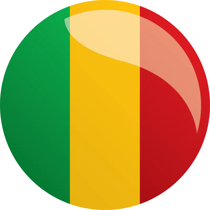Mali National Flag with Green, Yellow, and Red Colors
