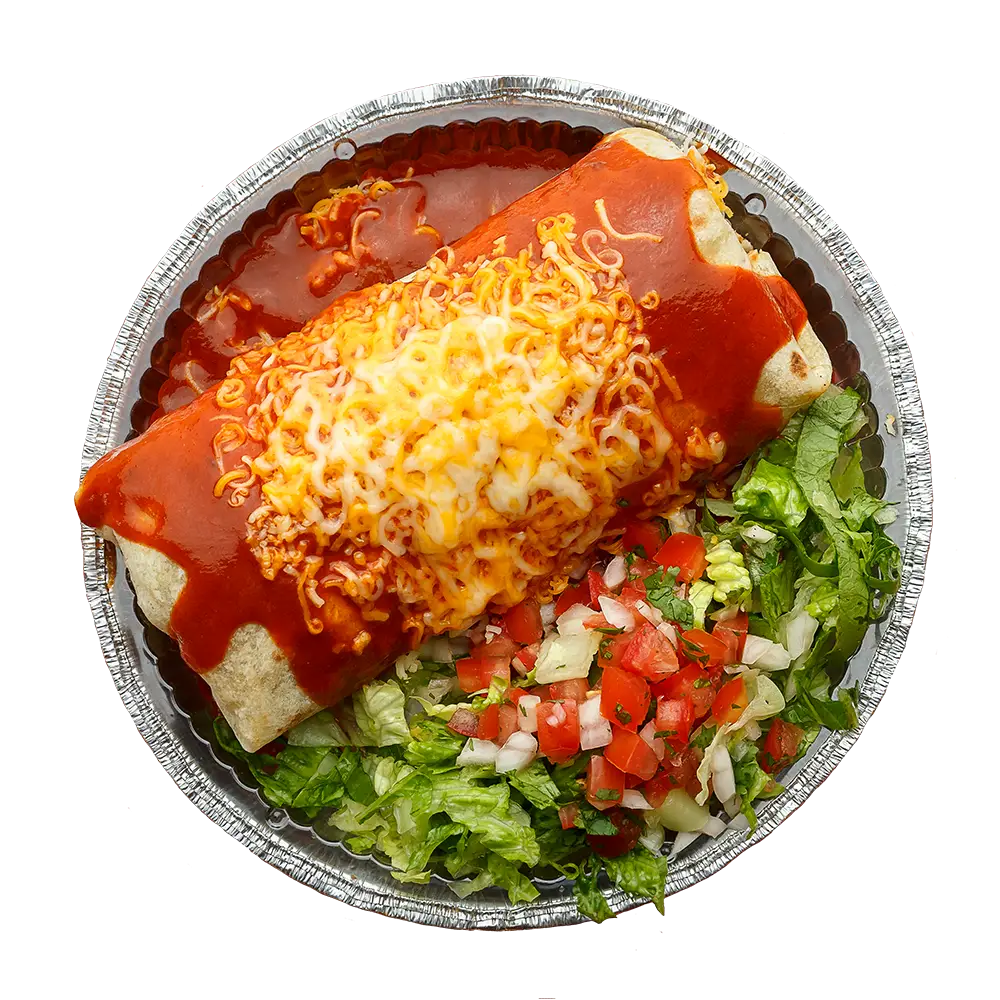 Cheesy Burrito with Side Salad in Foil Bowl