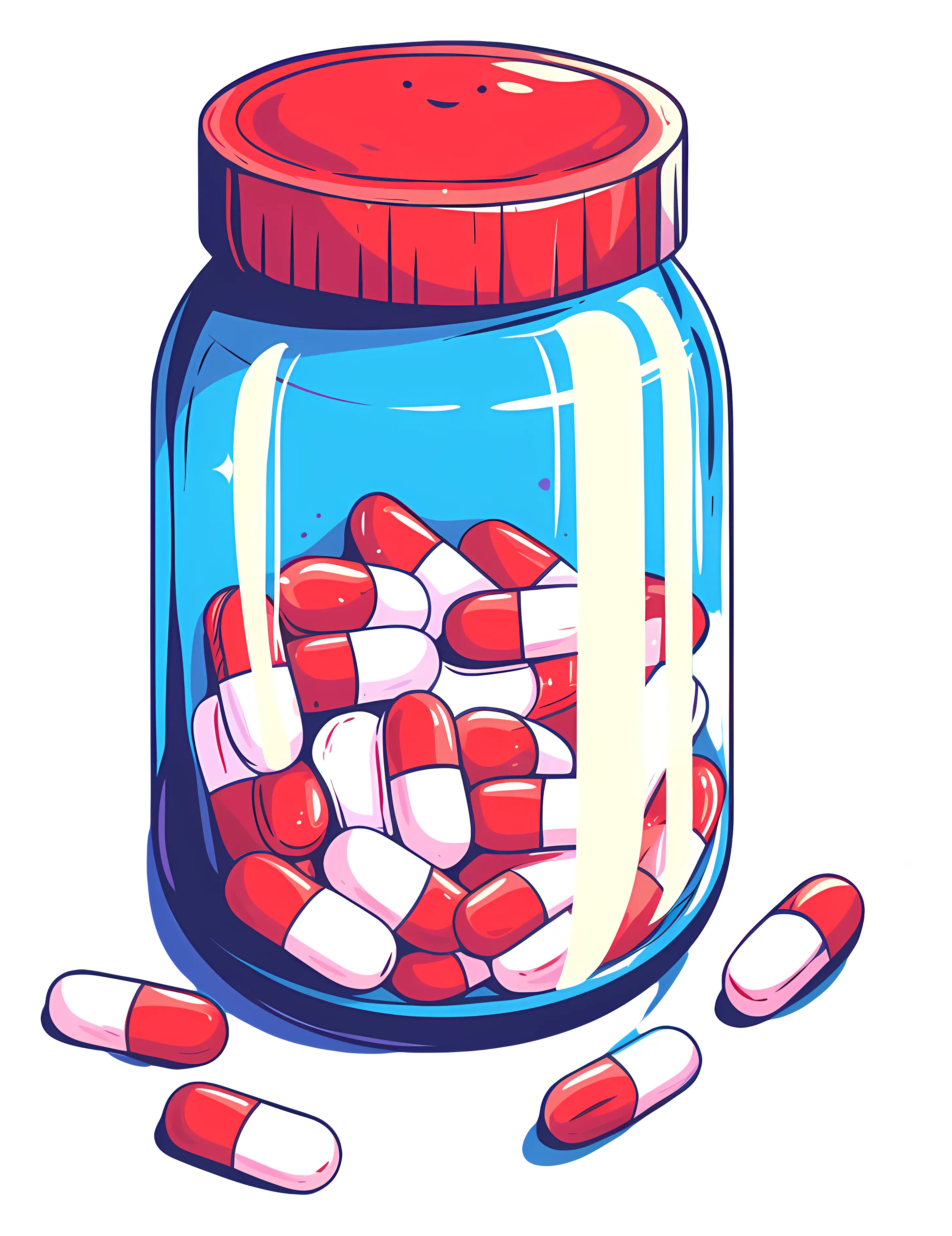 Colorful Pills in a Jar