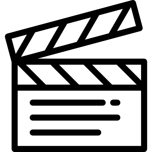 Black Movie Clapperboard Outline