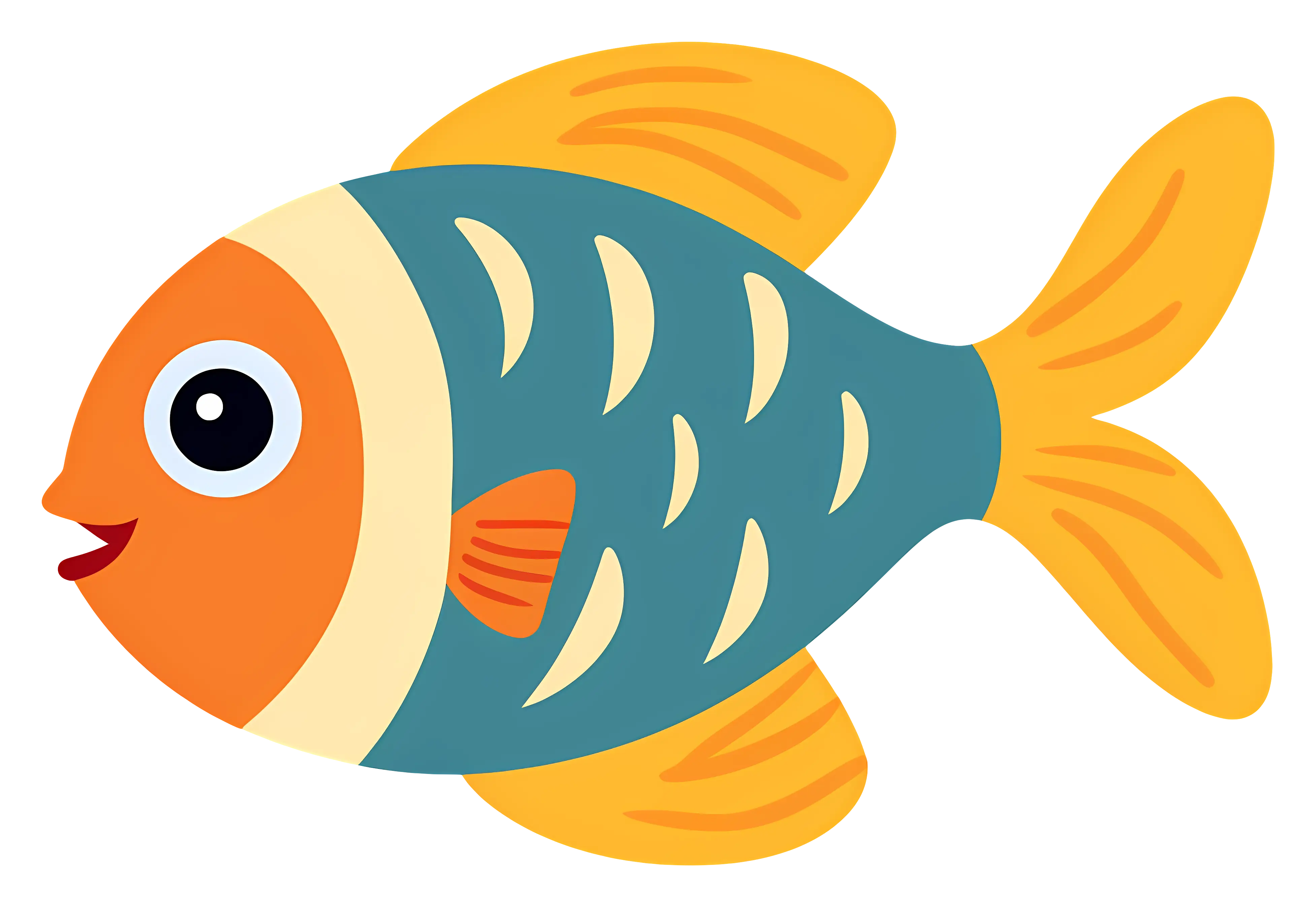 Cute Colorful Cartoon Fish