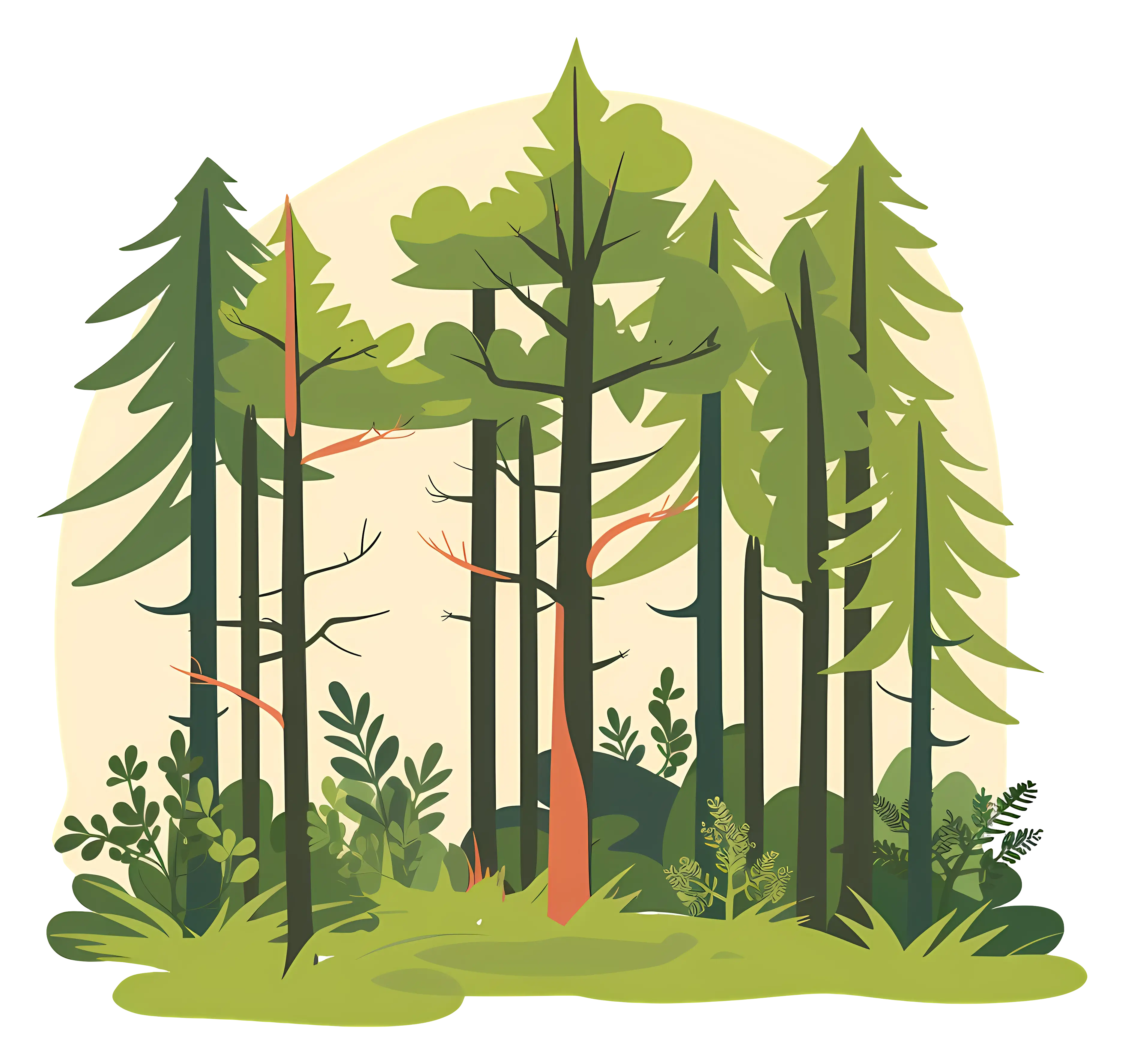Artistic Green Forest Illustration