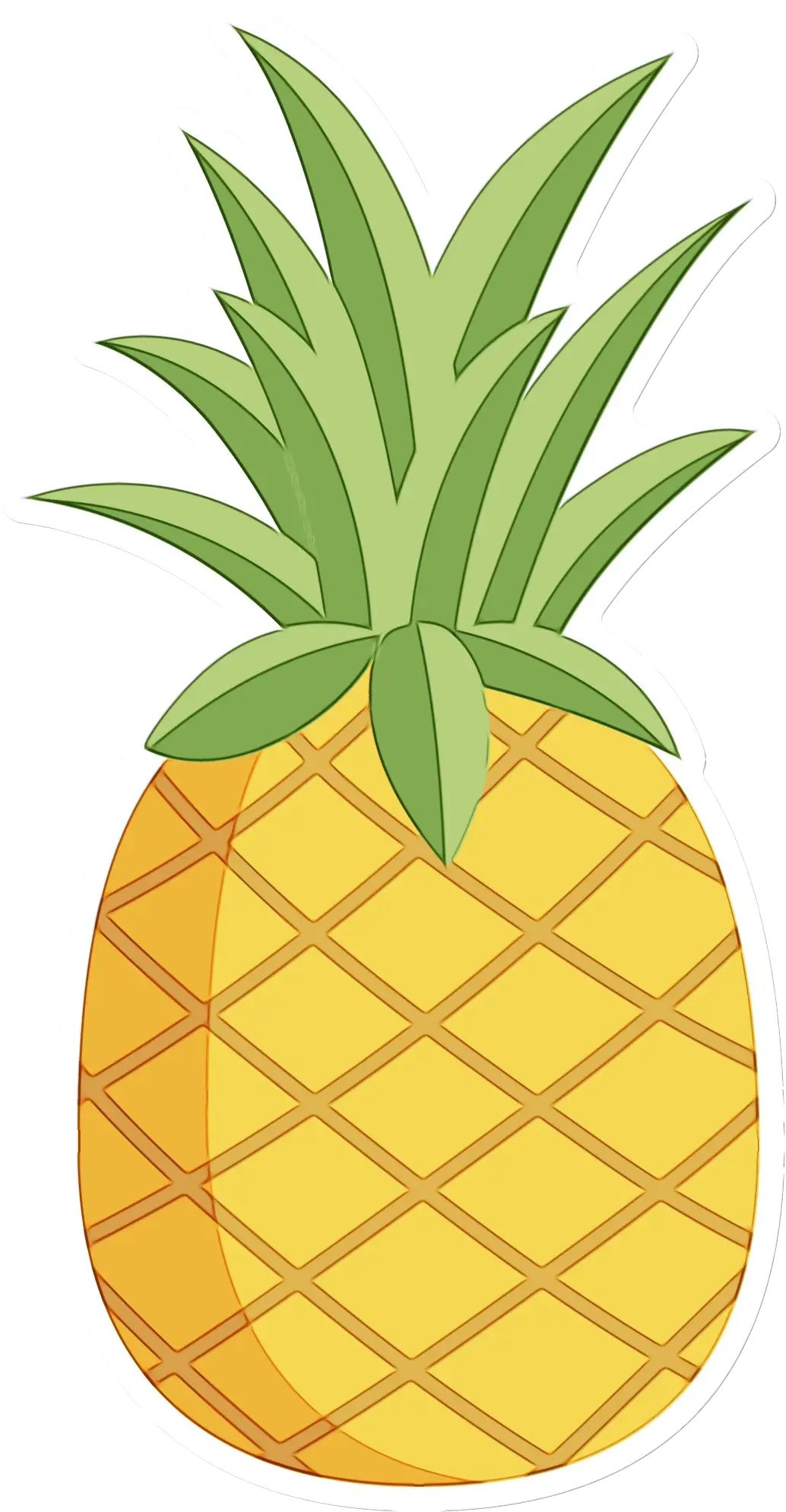 Tropical Cartoon Pineapple Illustration
