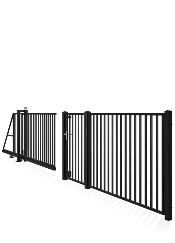 Black Metal Fence and Gate Design