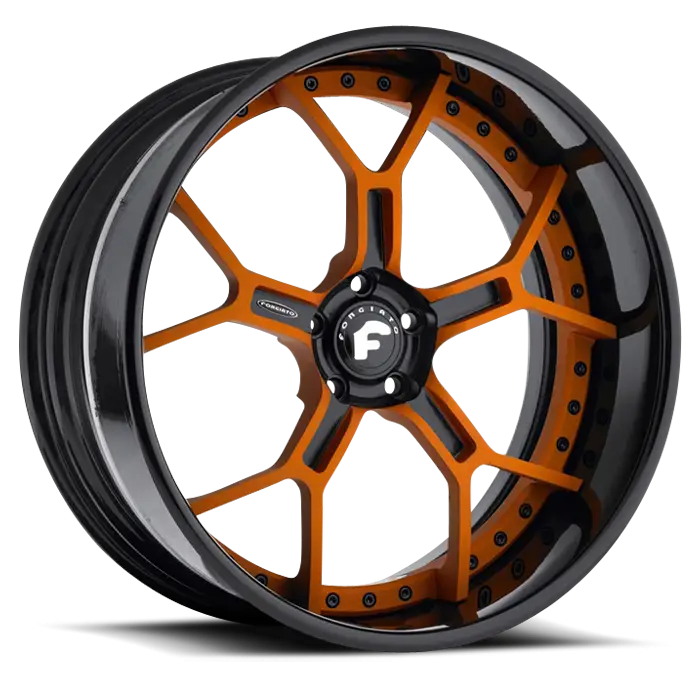 Sporty Orange and Black Alloy Wheel