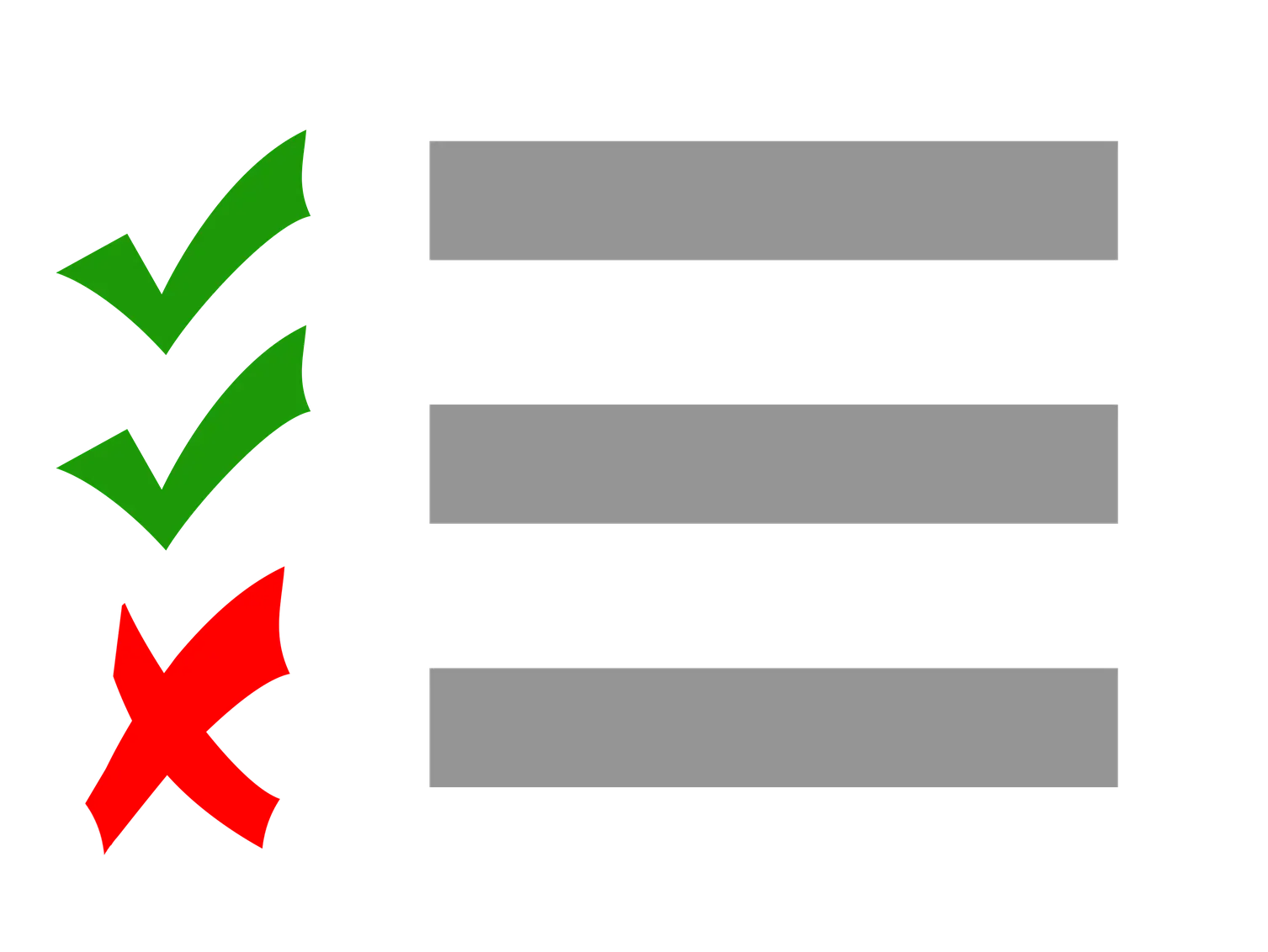 Checklist Icon with Ticks and Crosses