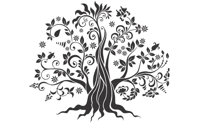 Decorative Floral Tree Silhouette