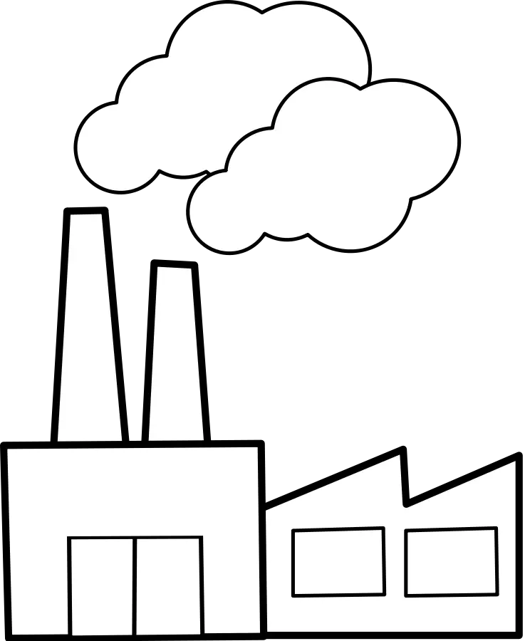 Factory with Smoke Illustration
