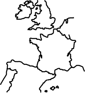 Outline Map of Europe with Country Borders