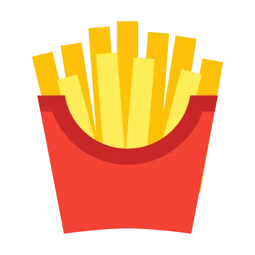 Cartoon French Fries in Red Packet