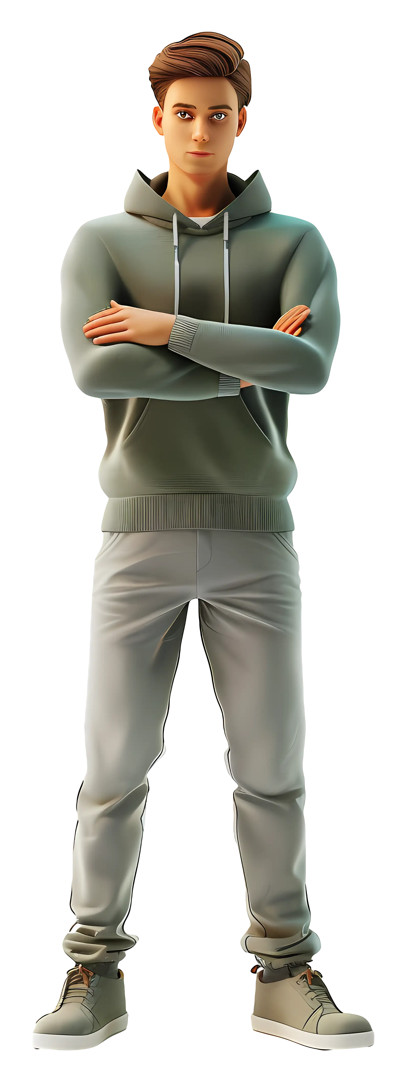 3D Animated Character in Casual Outfit