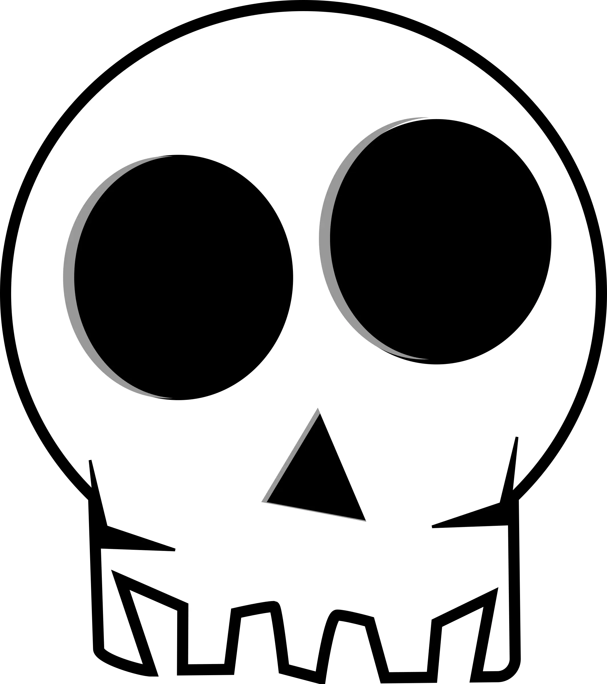 Cartoon Spooky Skull Illustration