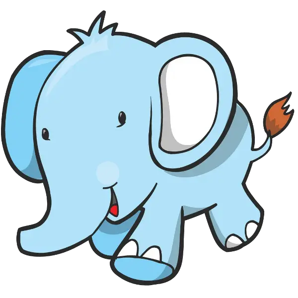 Cartoon Blue Elephant Illustration