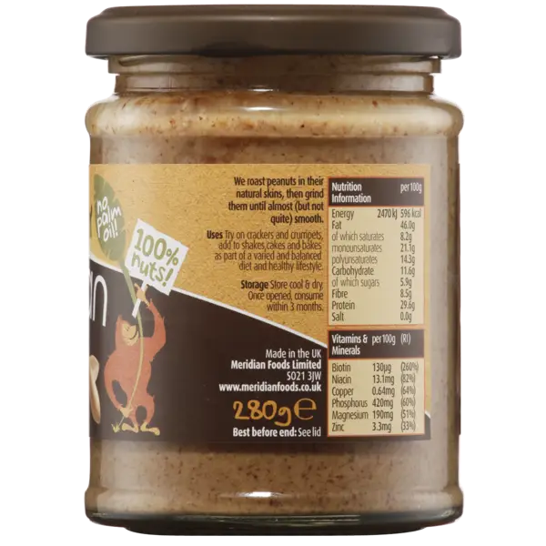 Nut Butter Jar with Ingredients Label