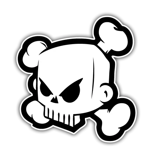 Cartoon Skull with Crossbones