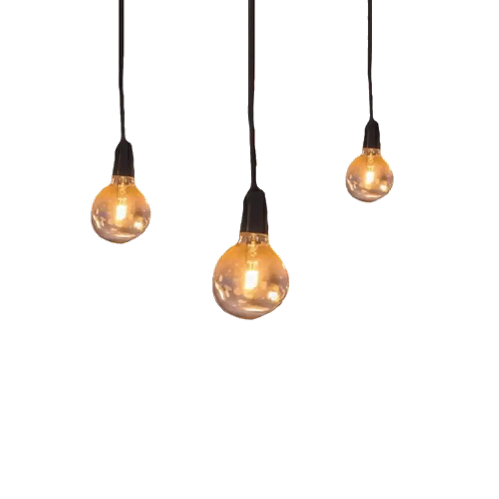 Hanging Light Bulbs with Warm Glow