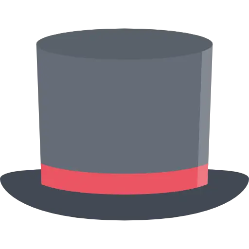 Black Top Hat with Red Band