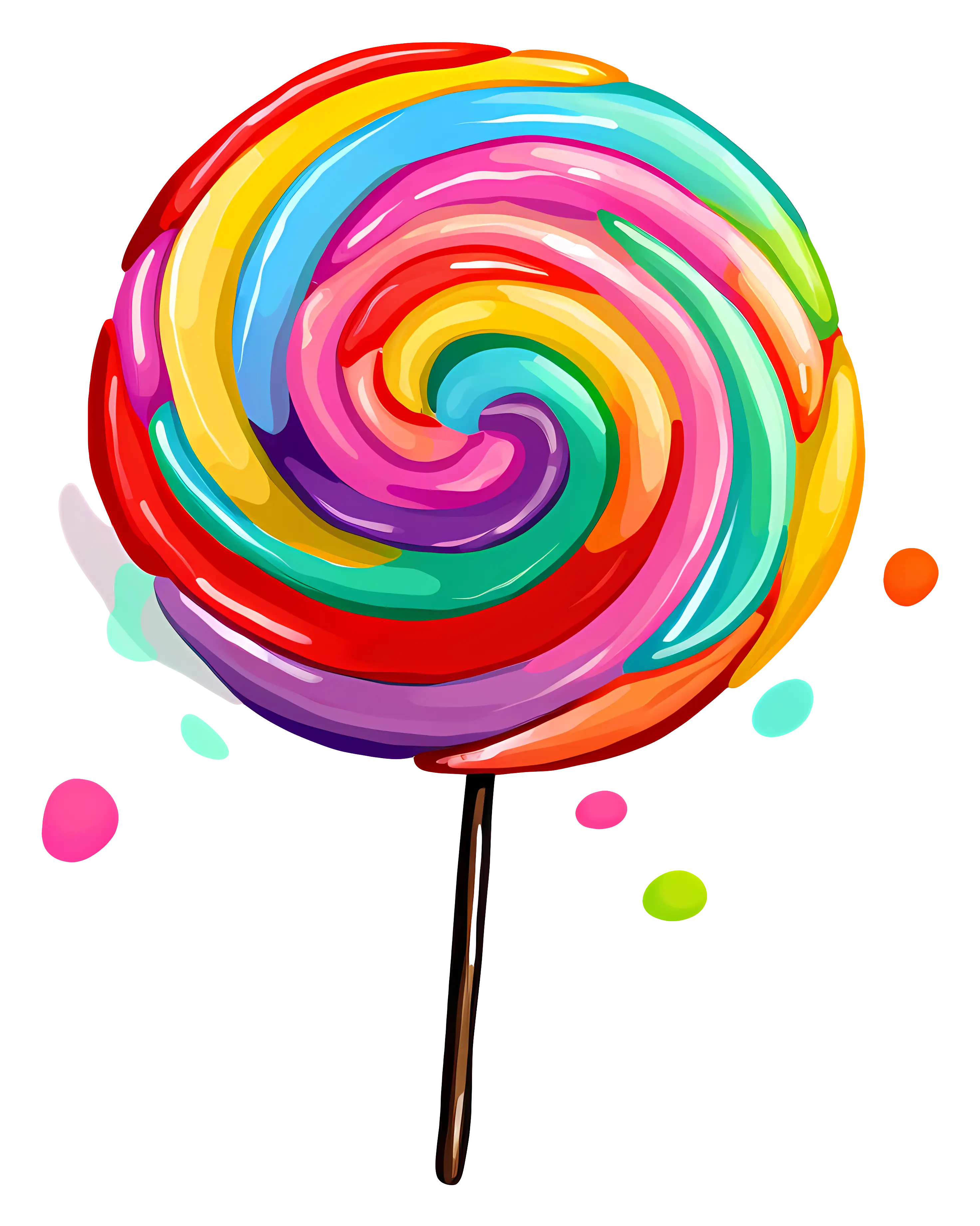 Colorful Swirled Lollipop Illustration
