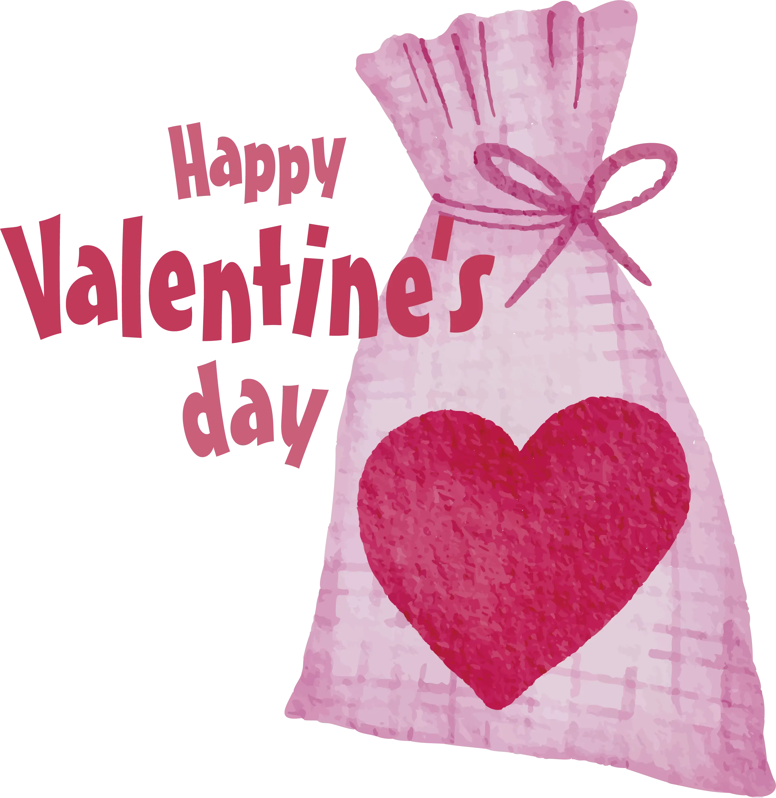 Gift Bag with Heart for Happy Valentine&#039;s Day
