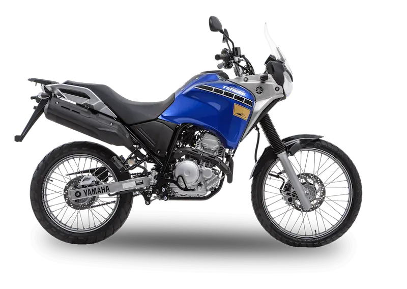 Blue Adventure Motorcycle on Display