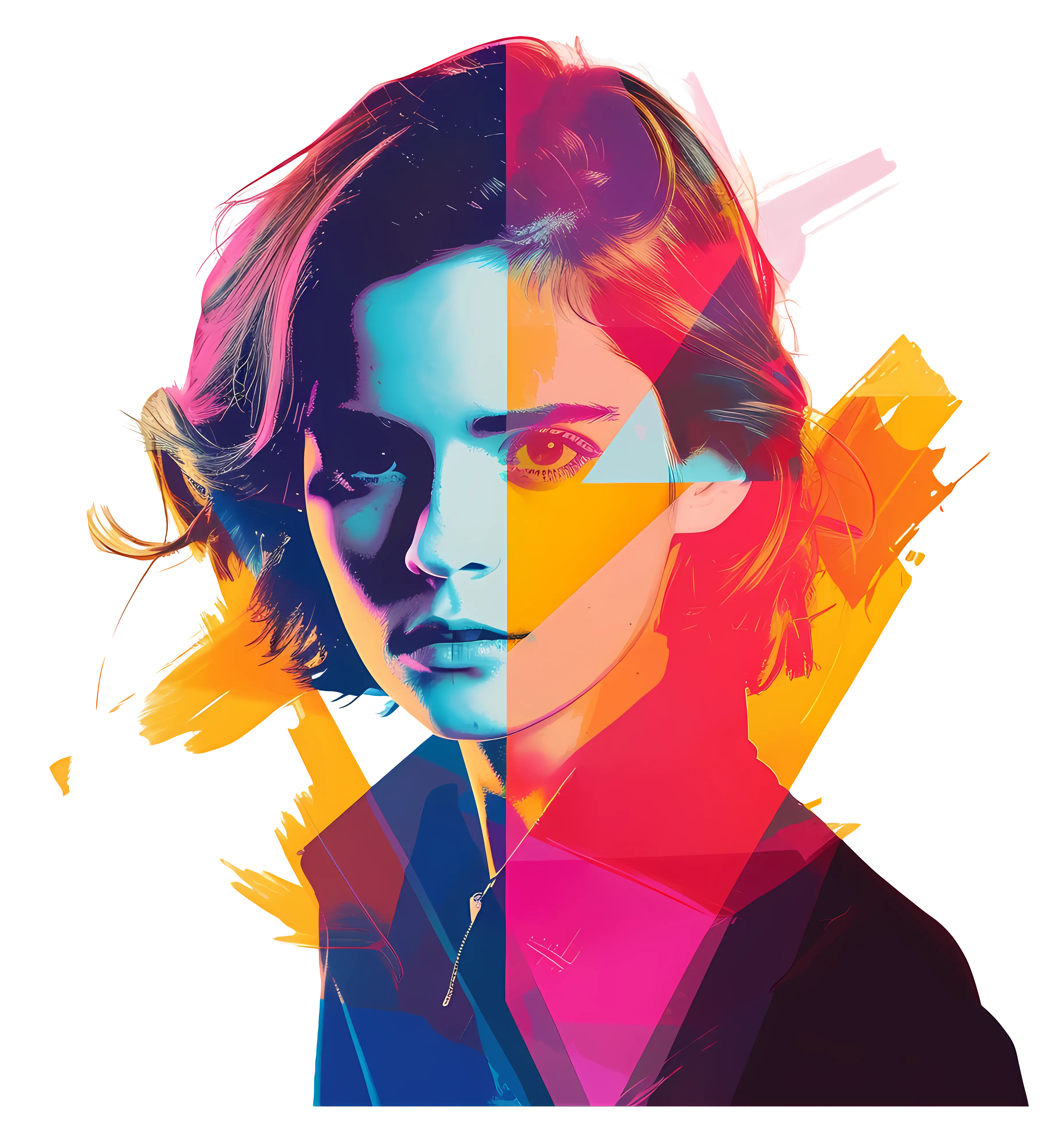Colorful Abstract Portrait of a Woman