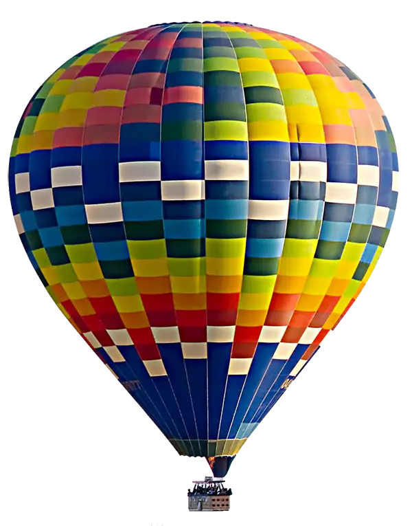 Vivid Multicolored Hot Air Balloon in the Sky