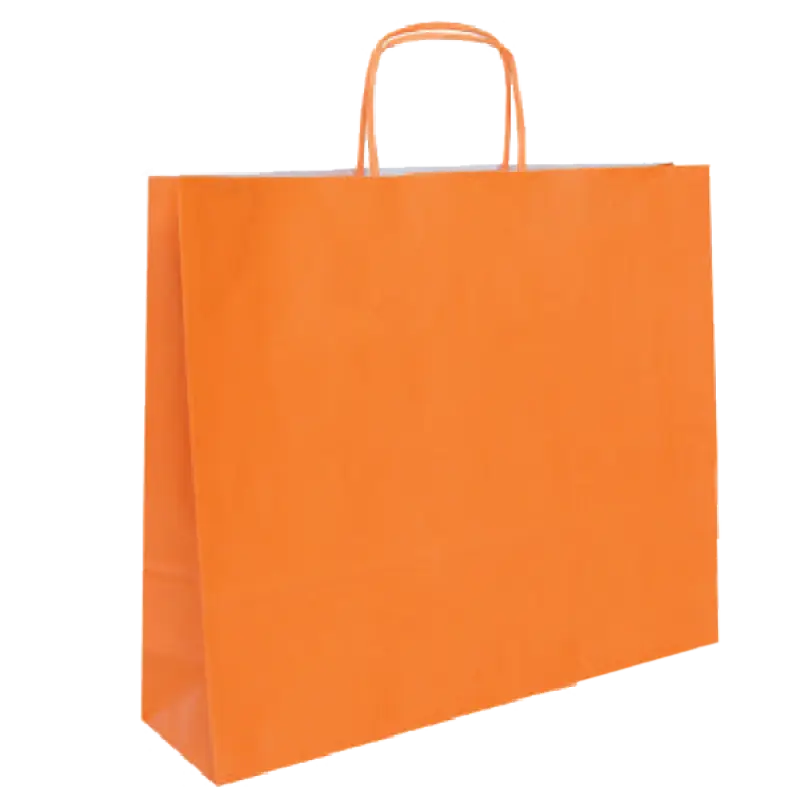 Large Orange Paper Shopping Bag