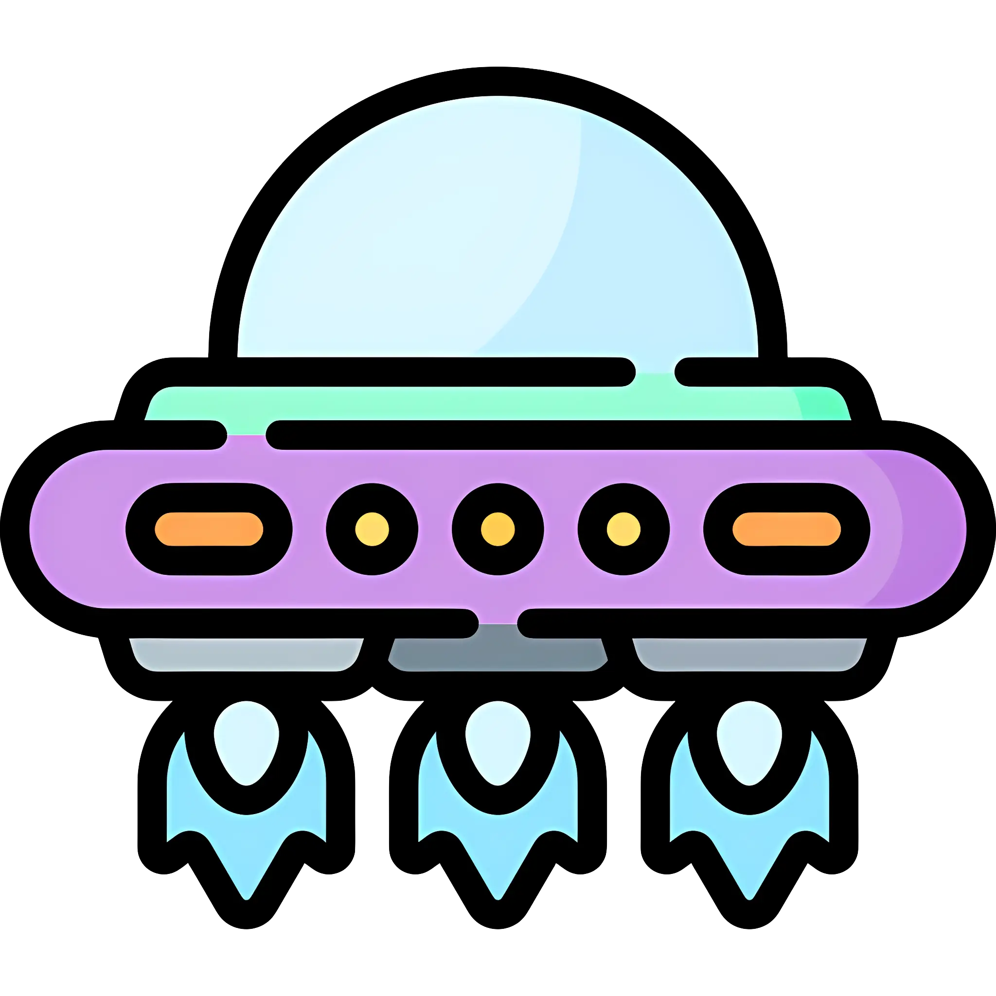 Colorful UFO Illustration