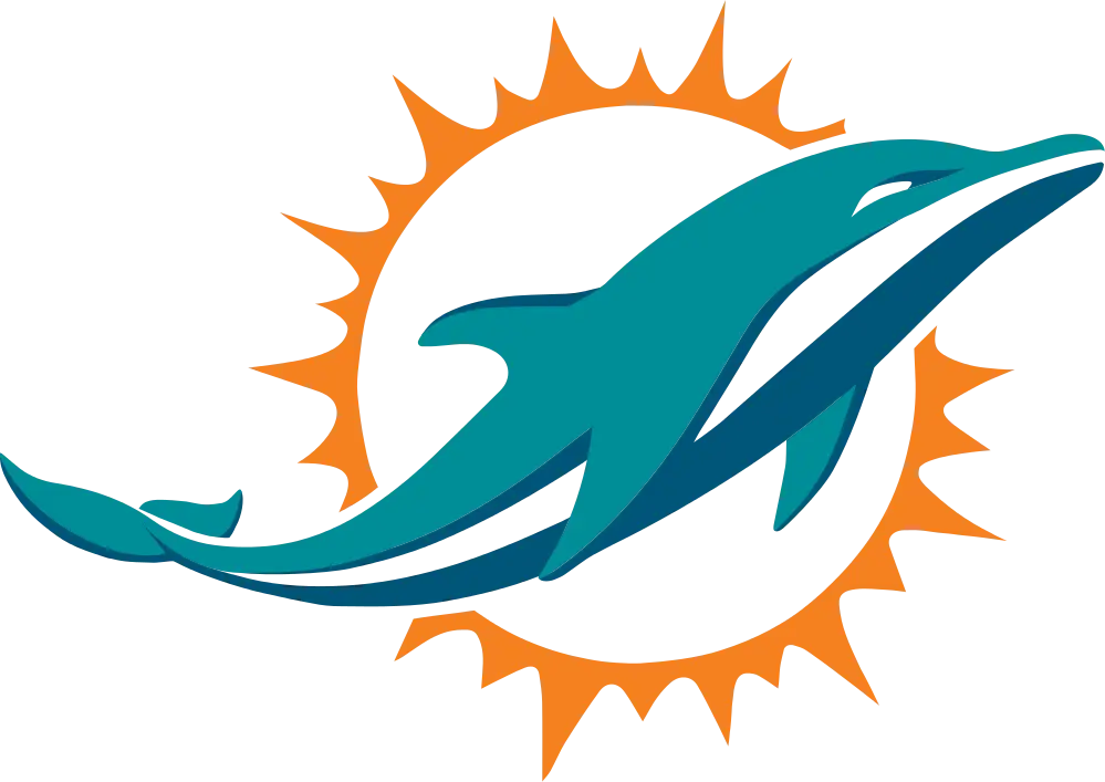 Dolphin Graphic Logo with Sunburst