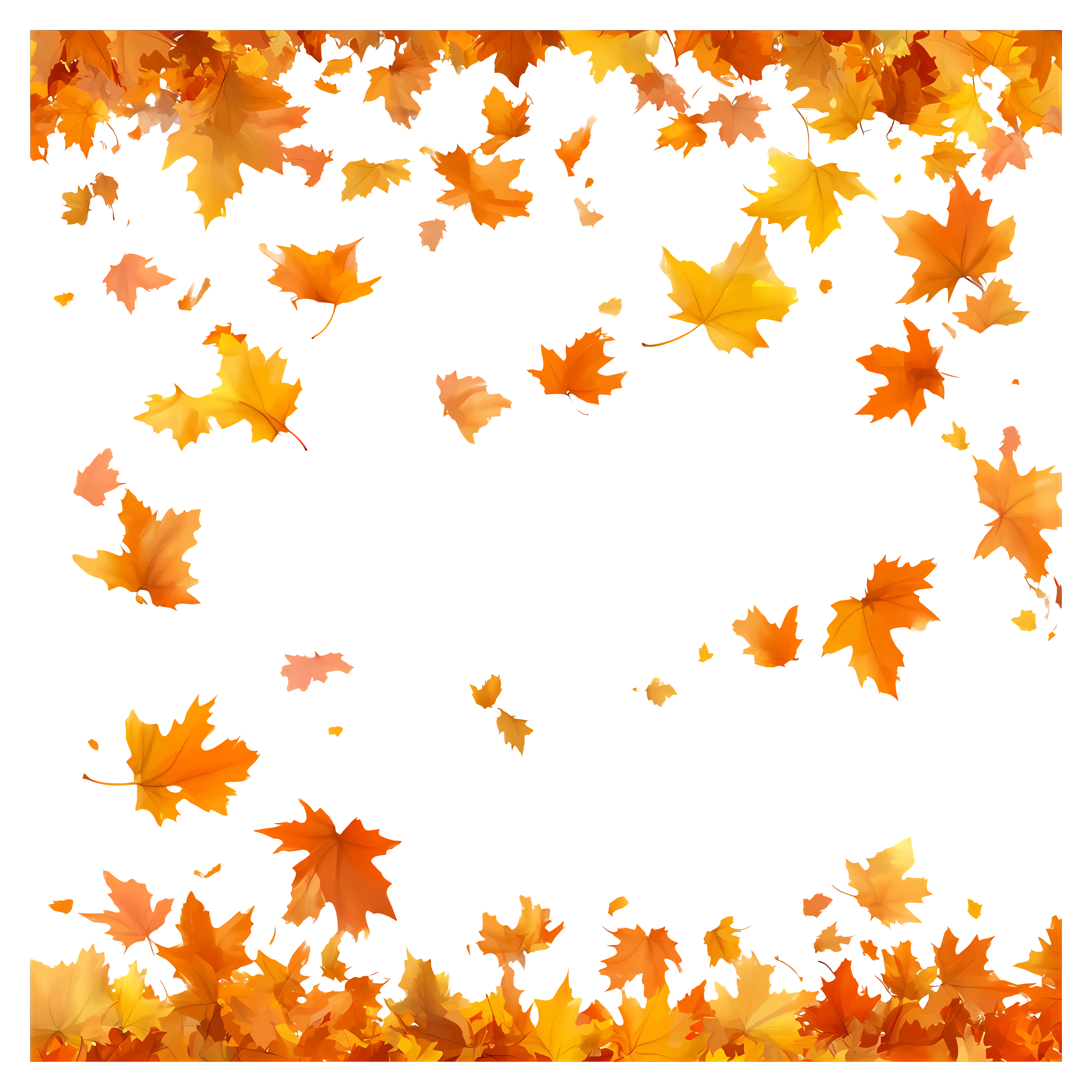 Beautiful Autumn Leaves Frame Illustration