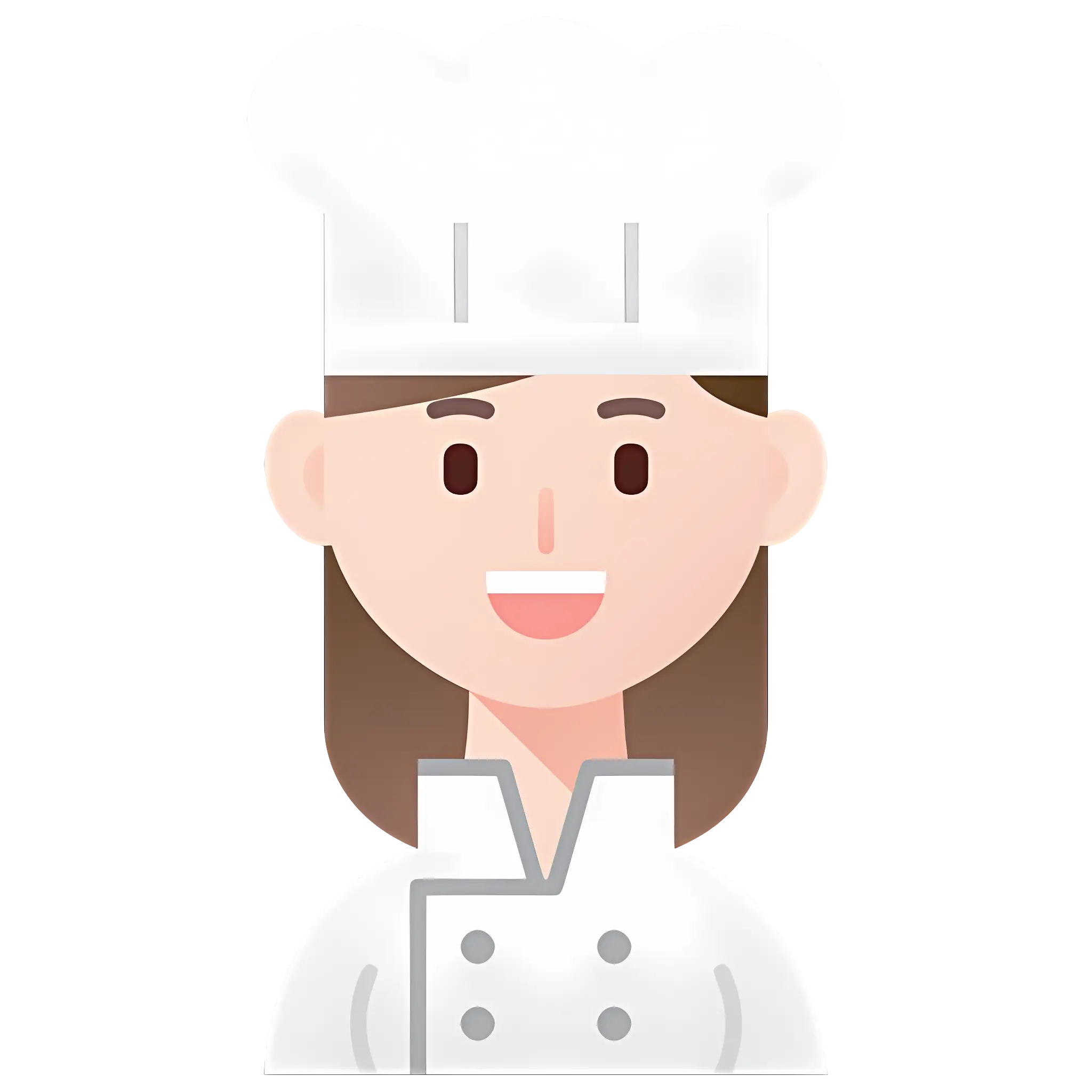 Smiling Female Chef in White Uniform