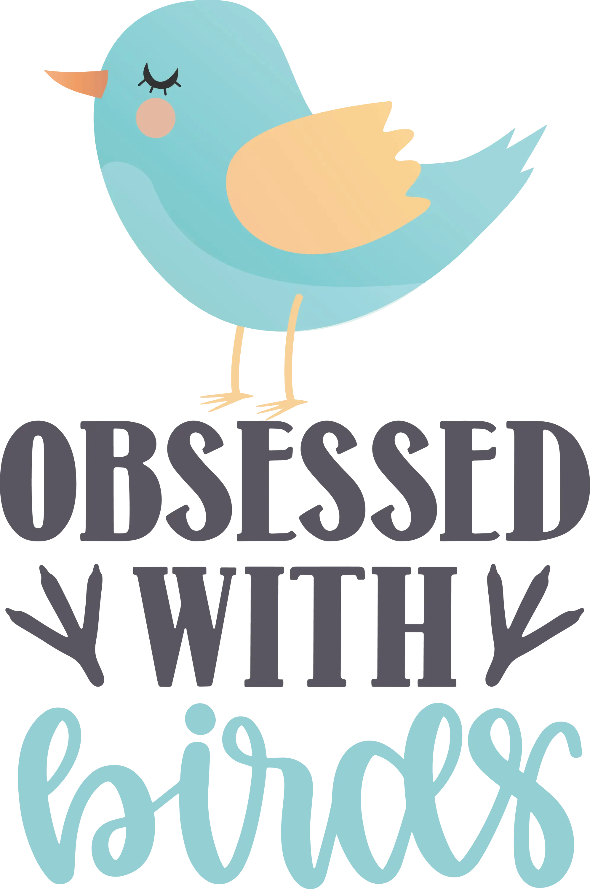Obsessed with Birds Pastel Illustration