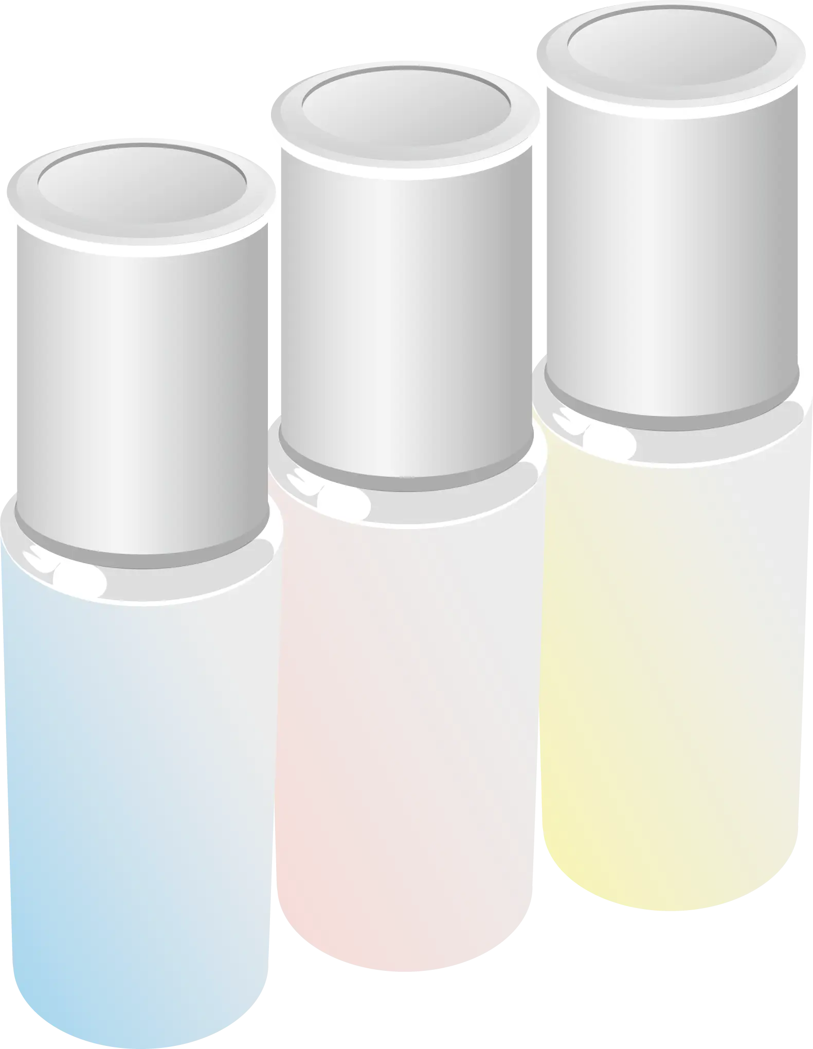 Three Gradient Bottles for Cosmetics