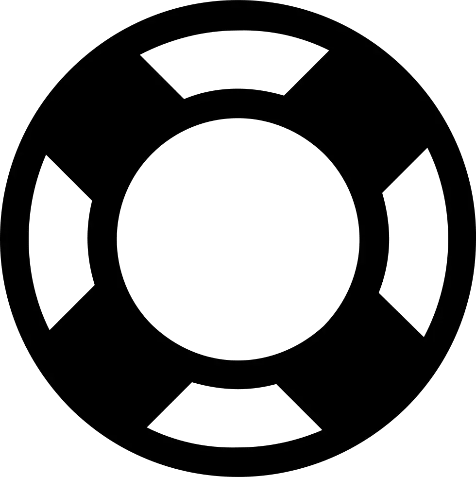 Black Lifebuoy Silhouette Icon
