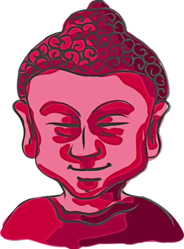 Artistic Red Buddha Face Illustration