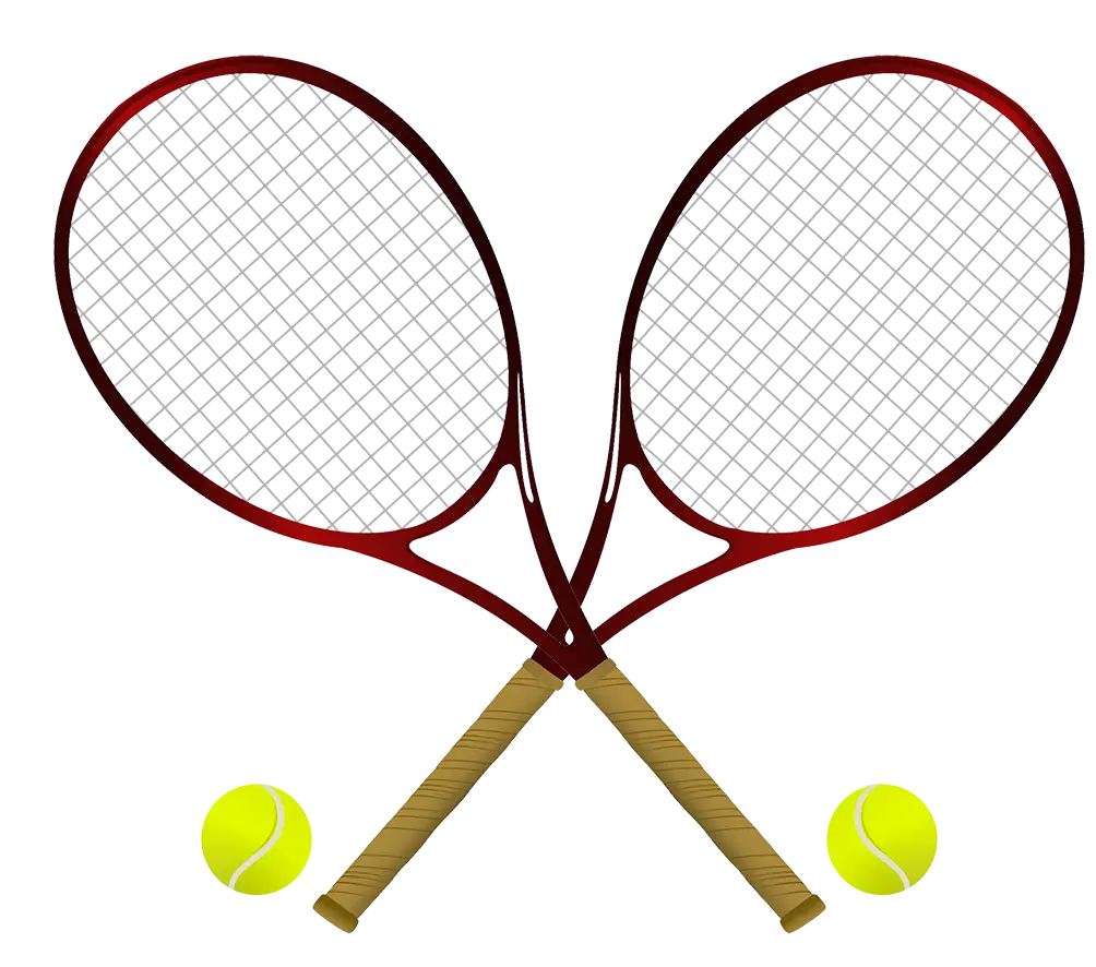 Tennis Rackets and Balls Illustration