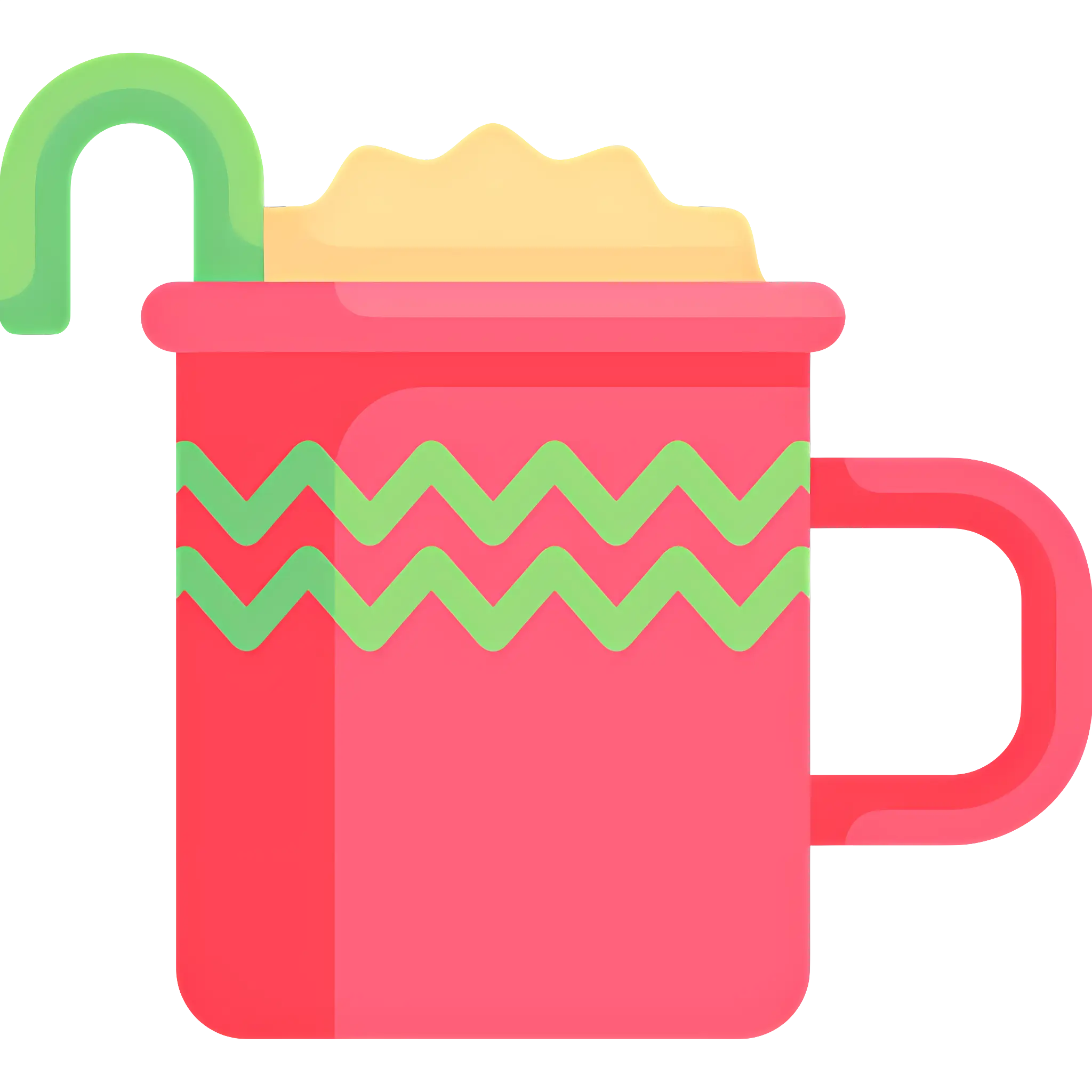 Red Mug with Zigzag Pattern