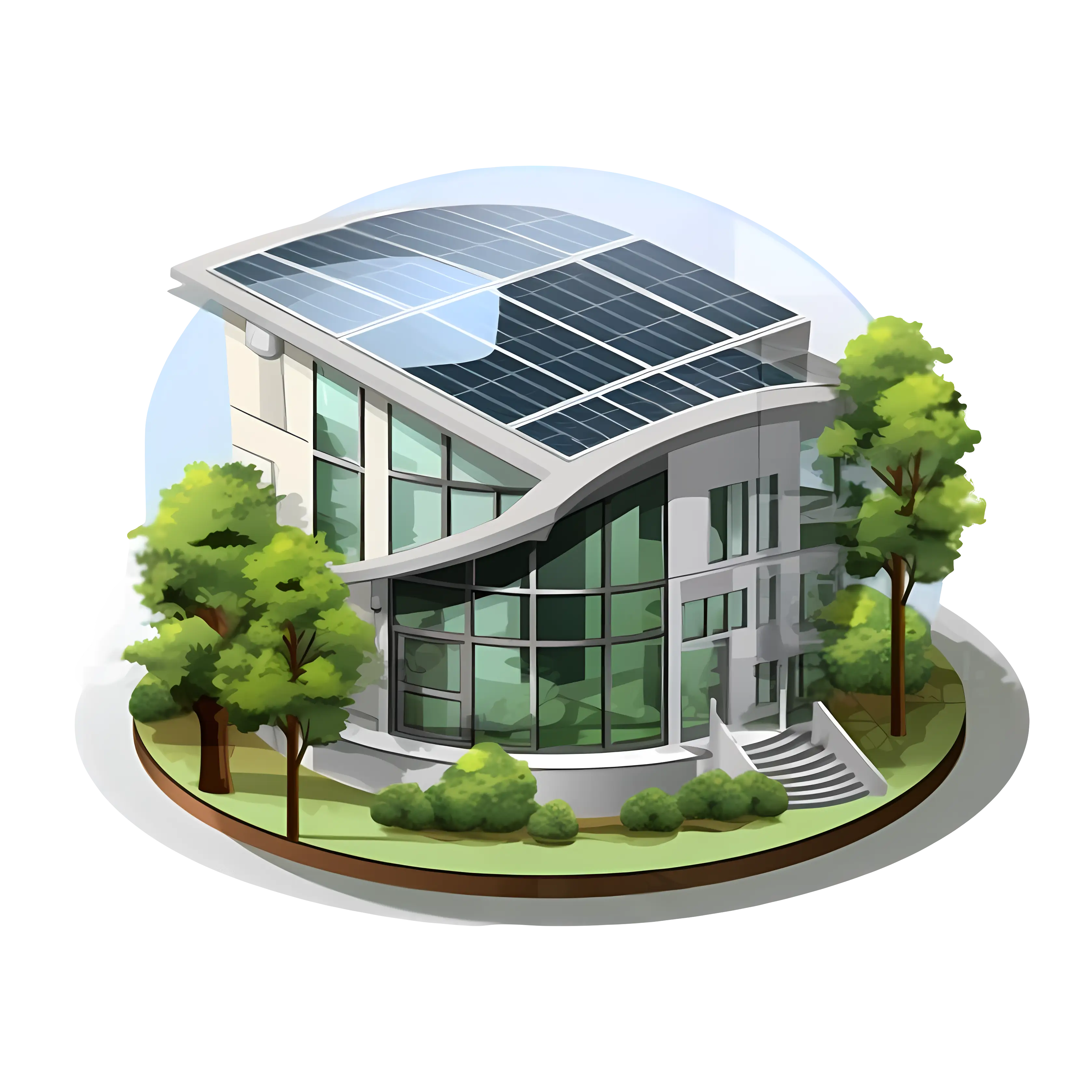 Modern House with Solar Panels