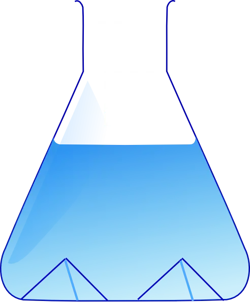 Laboratory Flask with Blue Liquid