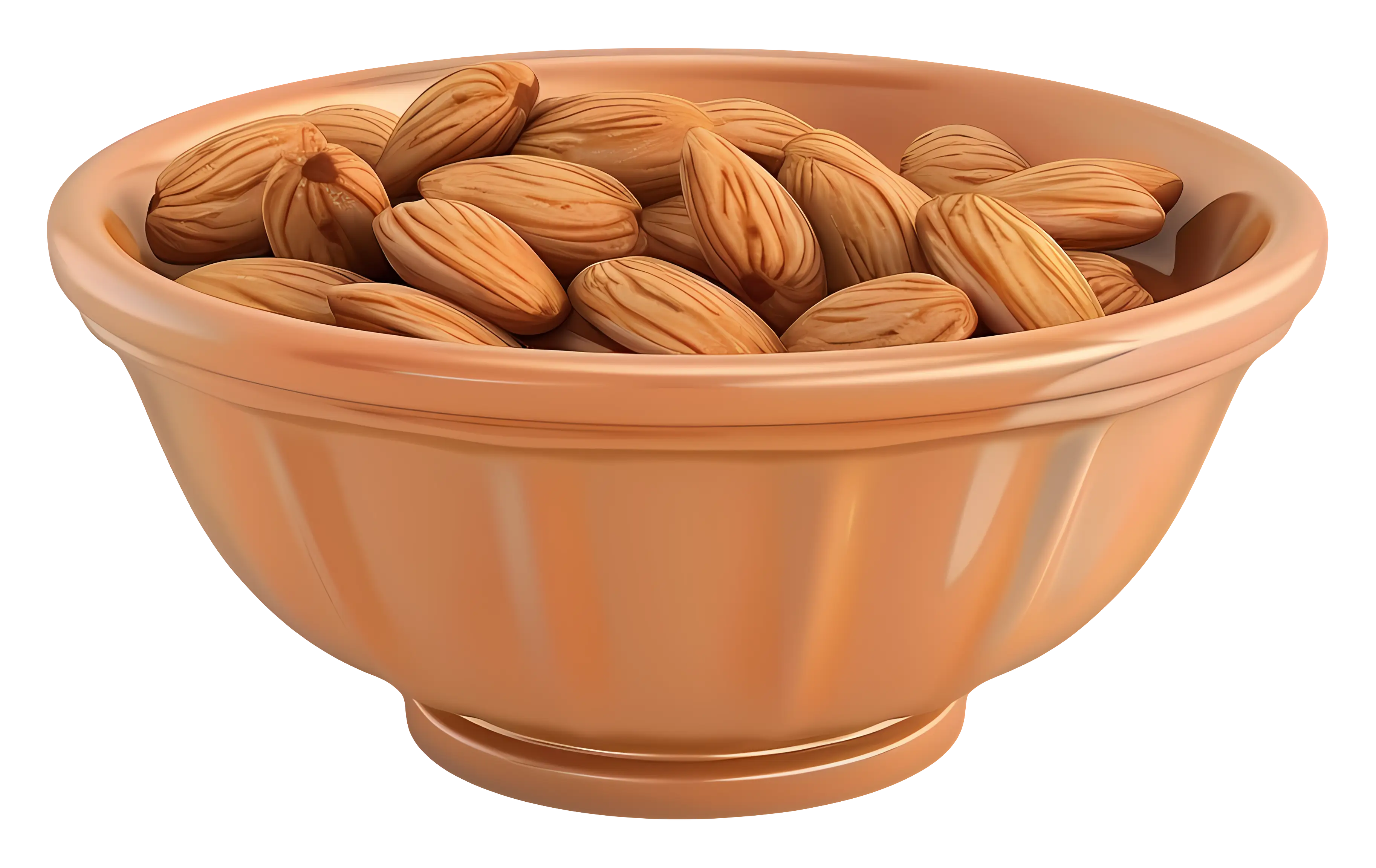 Brown Bowl of Almonds