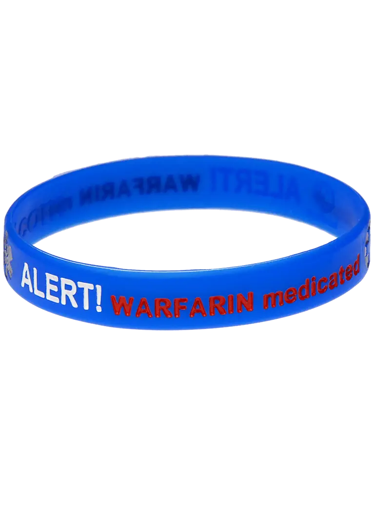 Blue Warfarin Alert Bracelet