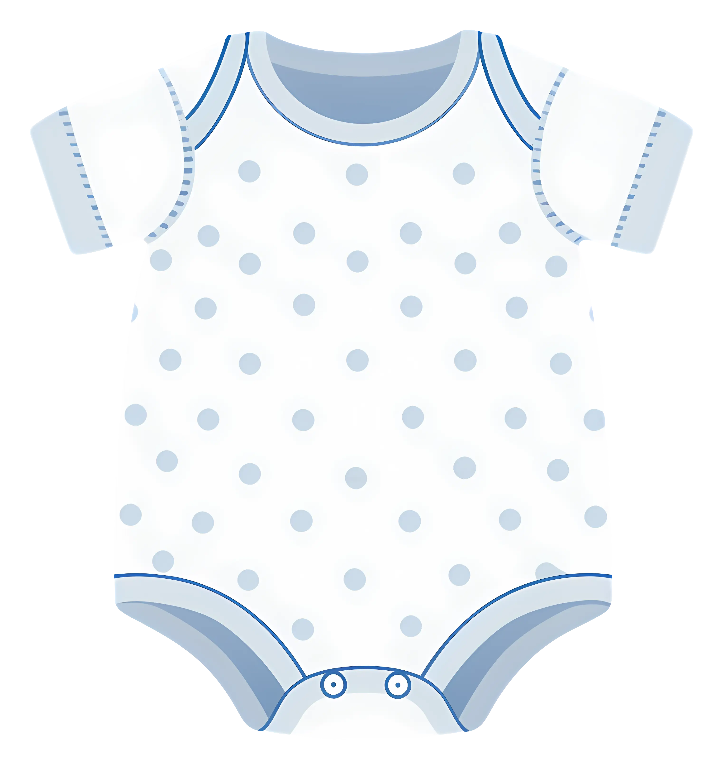 Blue Polka Dot Baby Onesie Illustration