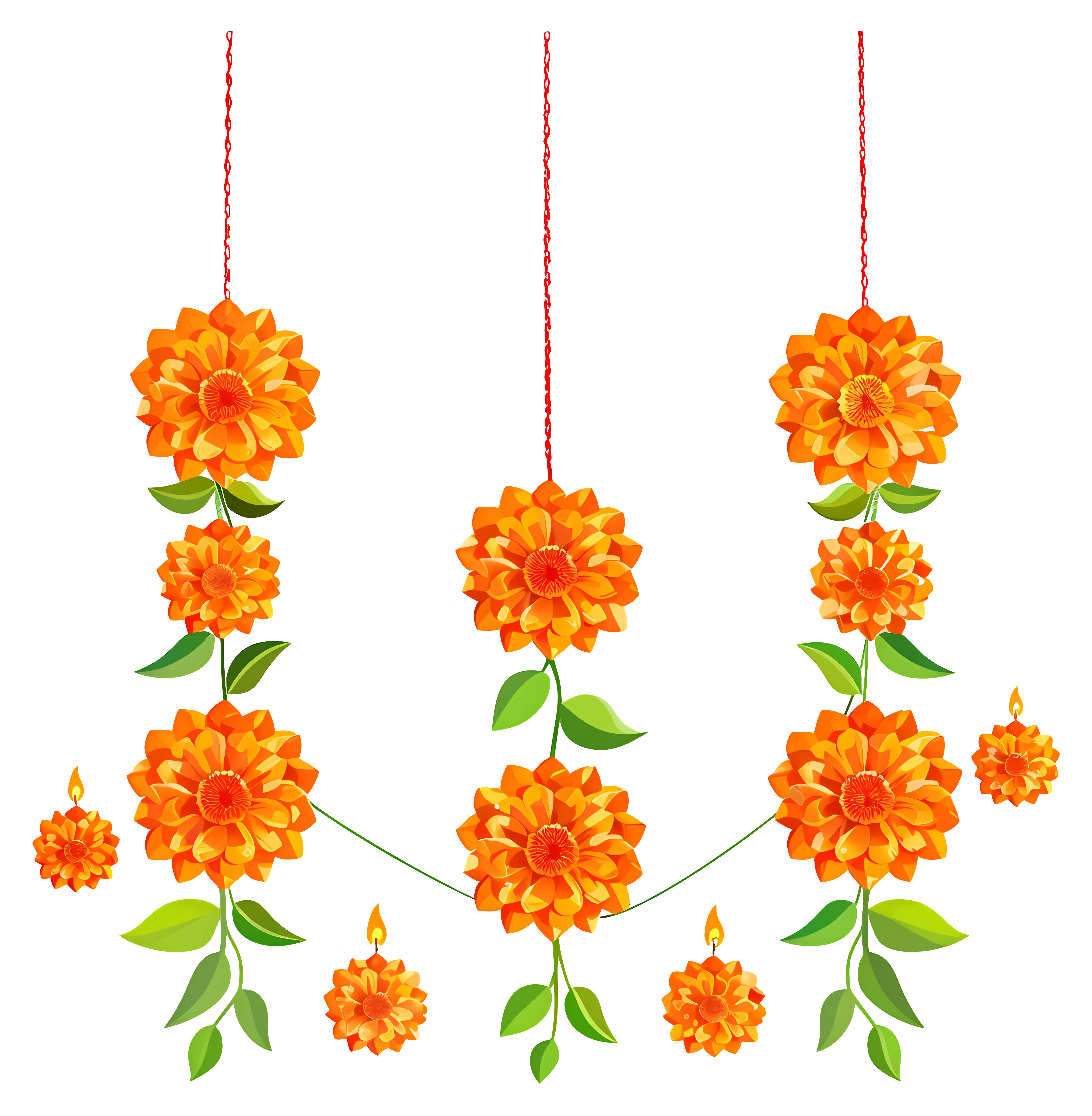 Colorful Floral Garlands for Decoration