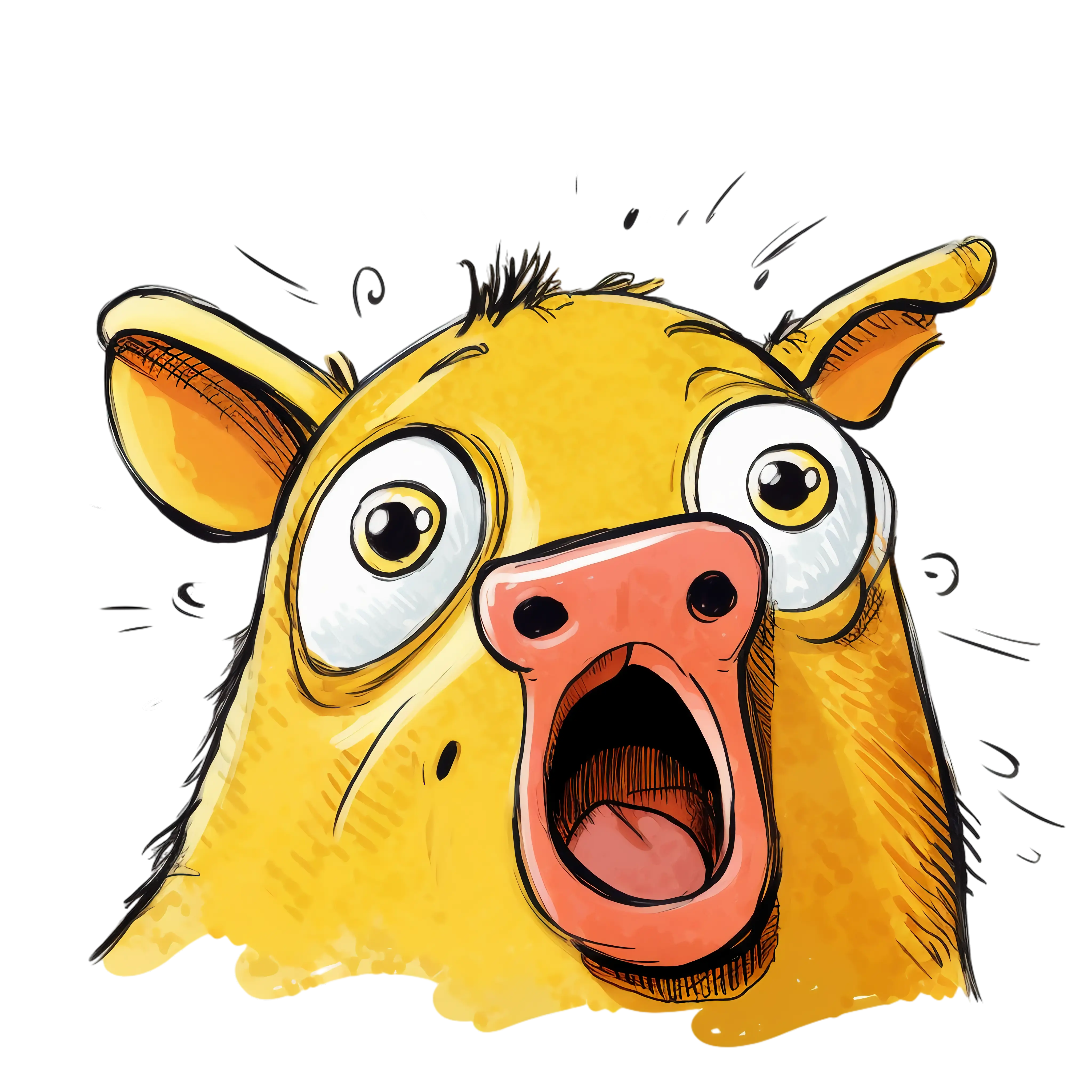 Surprised Yellow Animal Cartoon