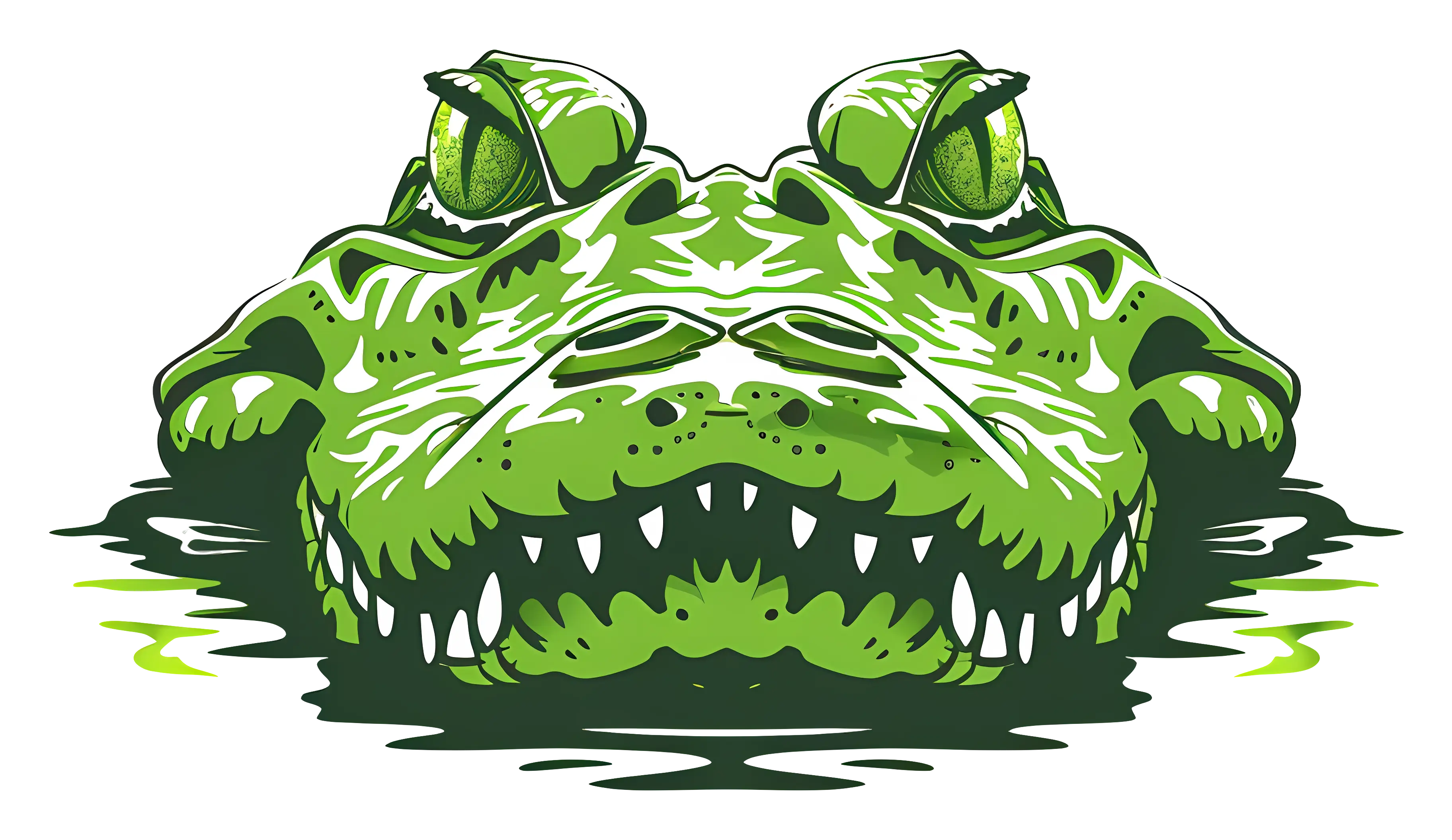 Green Crocodile in Water