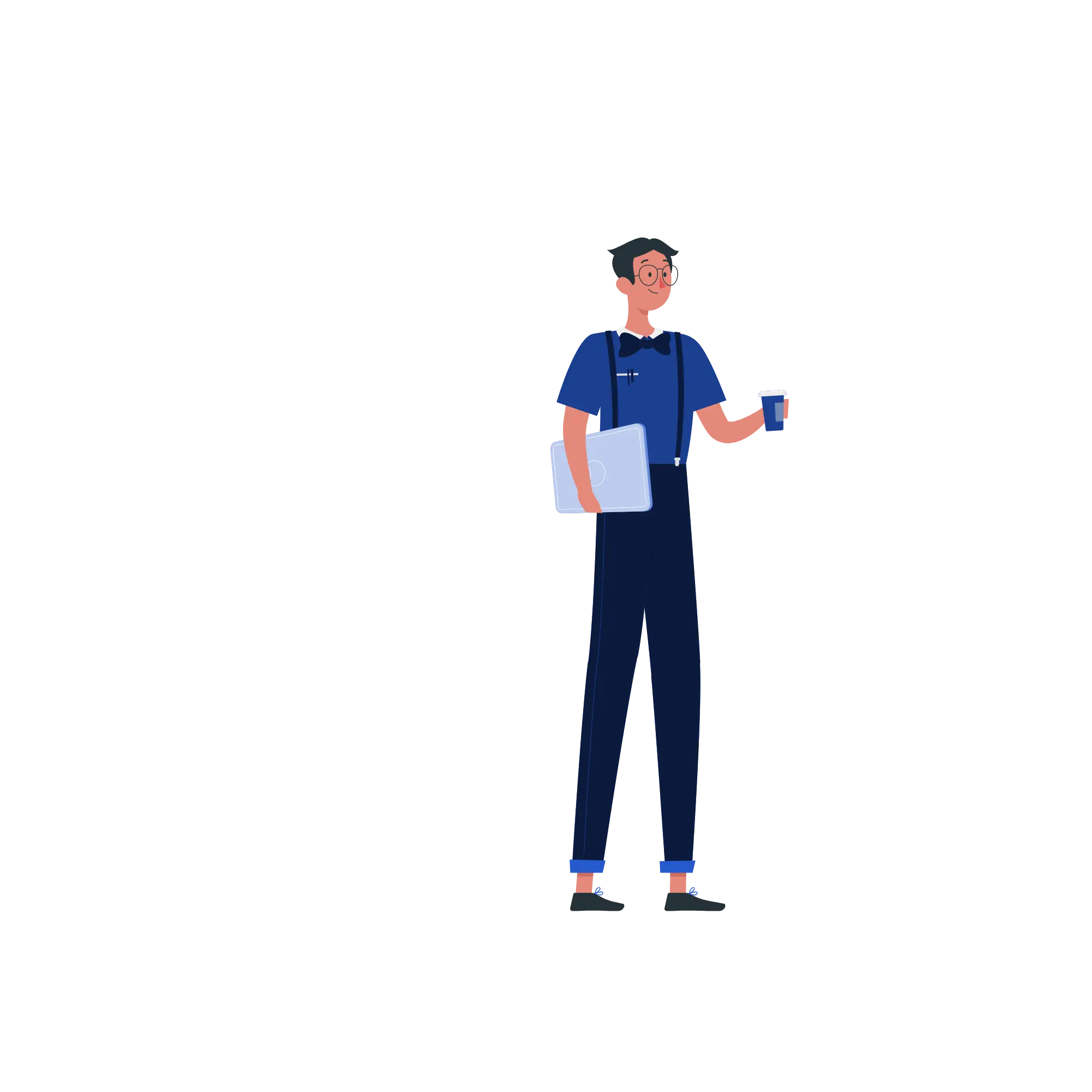 Man with Coffee and Laptop