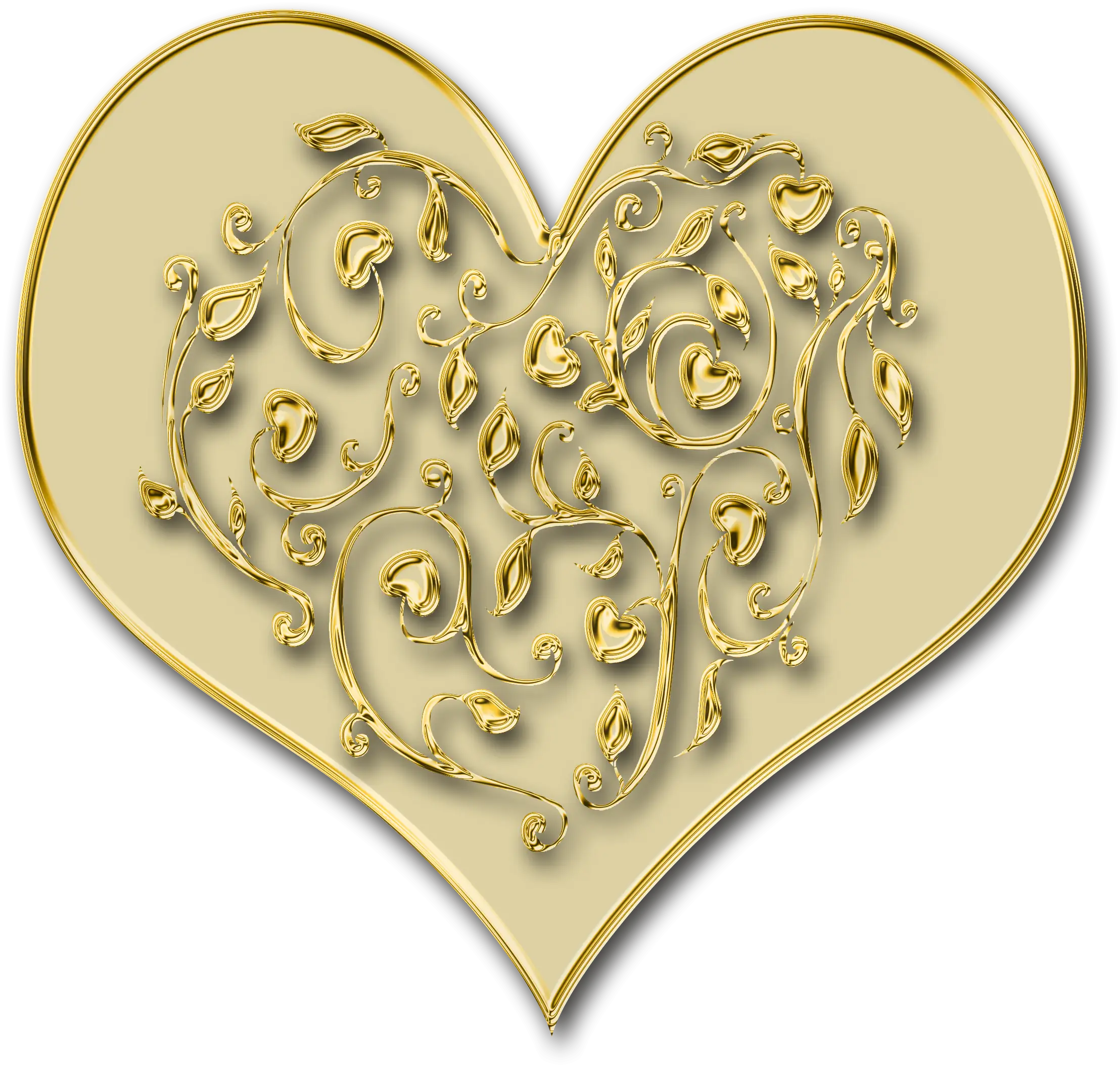 Ornate Golden Heart Decoration